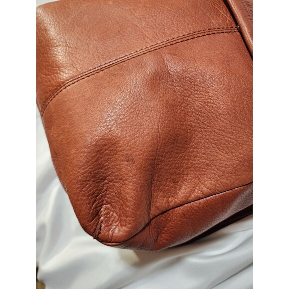 American Leather Company Liberty Tumbled Leather Backpack Cognac Zip/Snaps - Picture 16 of 16